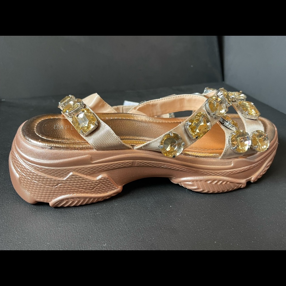 CAPE ROBBIN platform gold Rhinestone - Picture 5 of 5